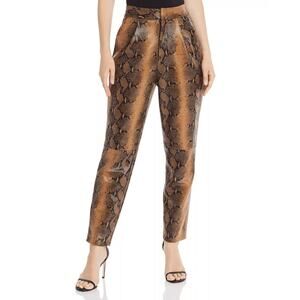 Ronny Kobo Olivia Dress Pant Women's XS Brown Faux Leather Snakeskin Cocktail